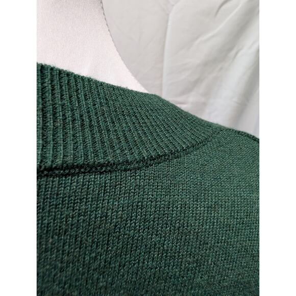 EUC THE DROP Preppy GREEN Grandpa SWEATER Womens SIZE MEDIUM Dark Academia Vneck - Picture 5 of 13